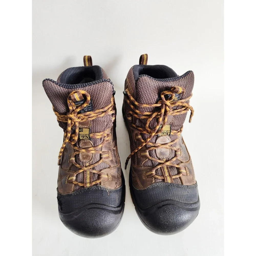 Keen Utility Braddock Hiking Boots Brown Mens 9 D Dry Waterproof Rubber USA Made